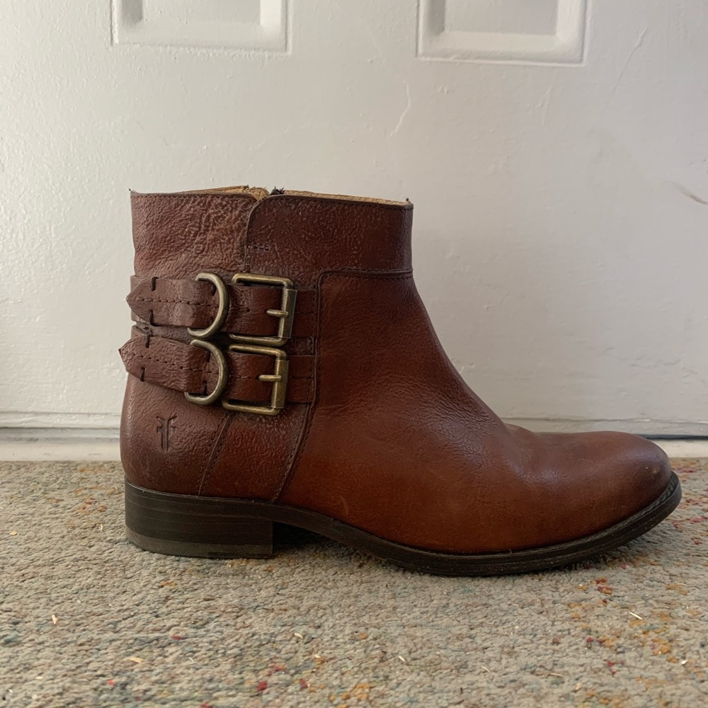 Frye Leather Cognac Chelsea Ankle Boots